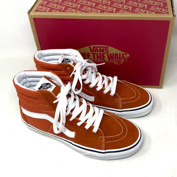 VANS Sk8-Hi Color Theory Shoes SB For Women Canvas Suede Burnt Ochre VN0005U9GWP - Picture 6 of 9